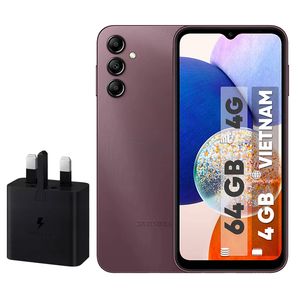 گوشی موبایل سامسونگ مدل Galaxy A14 دو سیم کارت ظرفیت 64 گیگابایت و رم 4 گیگابایت به همراه شارژر 15 وات سامسونگ - ویتنام